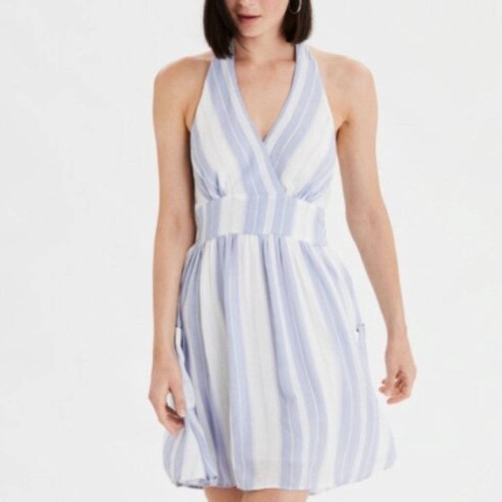 New Ameican Eagle Violet Halter Dress Size Large